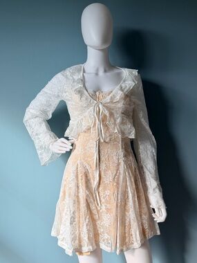 SHEIN BAE 2 Pcs Set Lace Romantic Sleeve Dress (NWT)